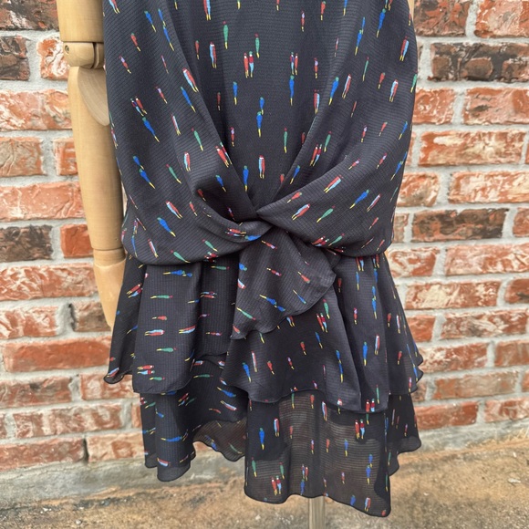 SOLD ELSEWHERE Farm Rio black patterned ruffled dress / S - Picture 9 of 16